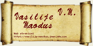 Vasilije Maoduš vizit kartica
